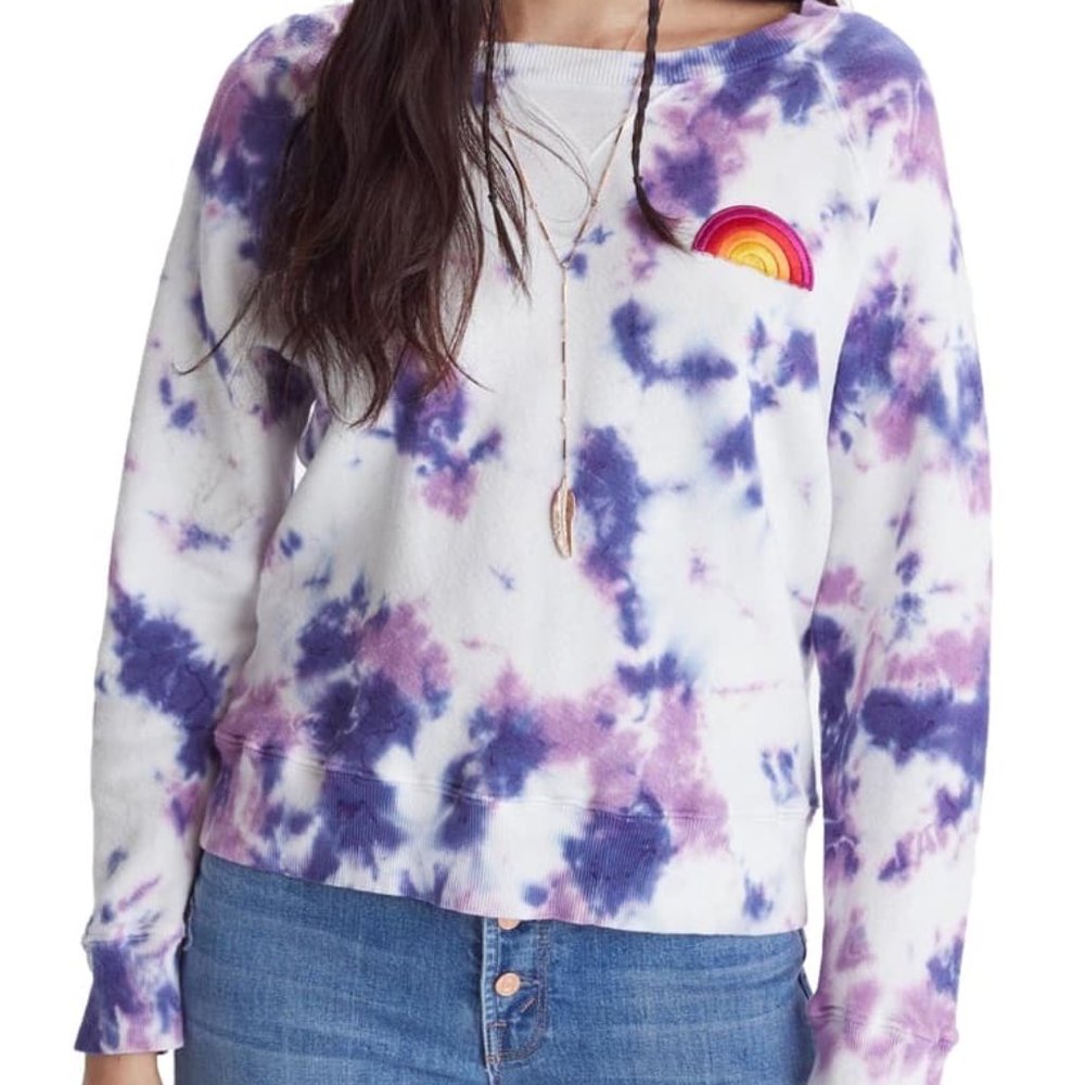 NWT Mother "The Square" Tie Dye Sweatshirt Size L